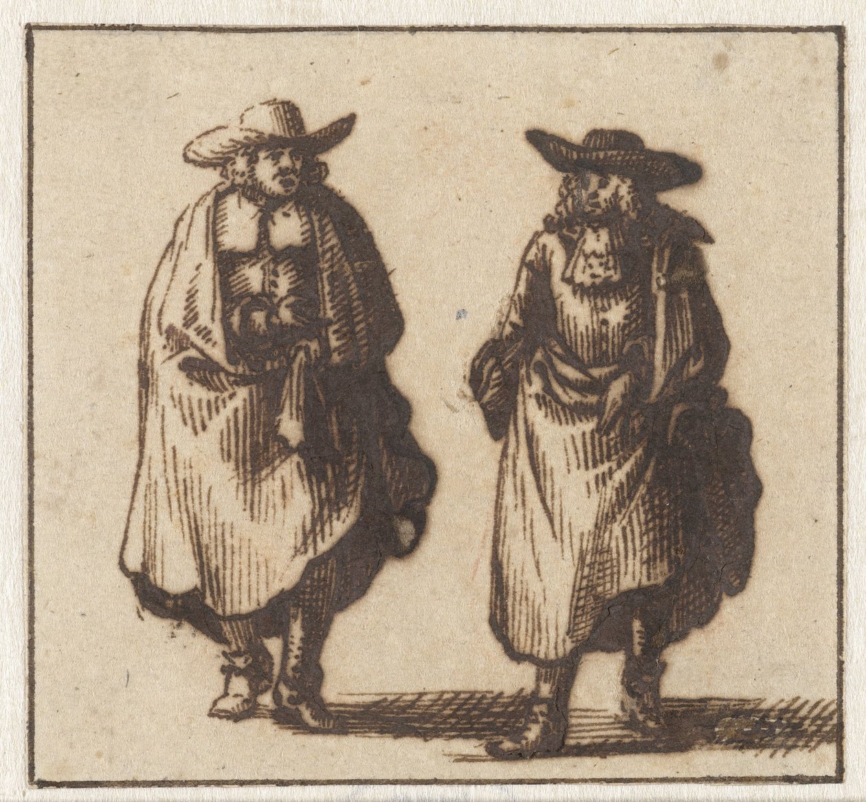 Zwei stehende Herren in schweren Mänteln von Jan Vincentsz. van der Vinne (possibly)