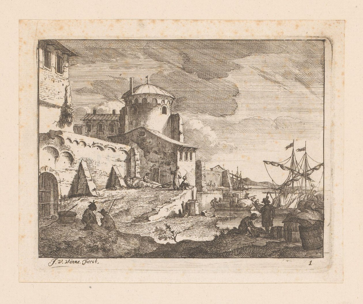 Italienischer Hafen von Jan Vincentsz. van der Vinne