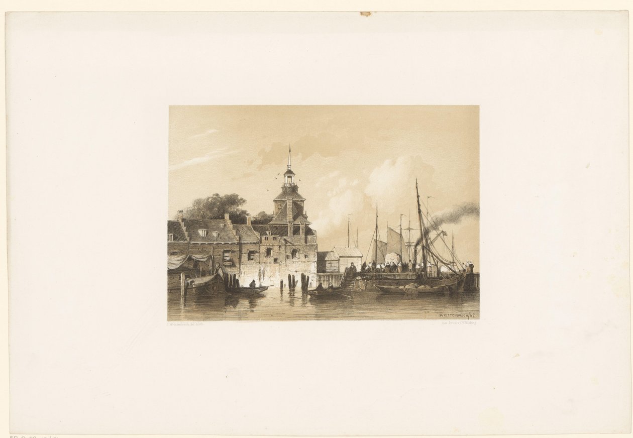Ansicht des Alten Haupttors in Rotterdam von Jan Weissenbruch