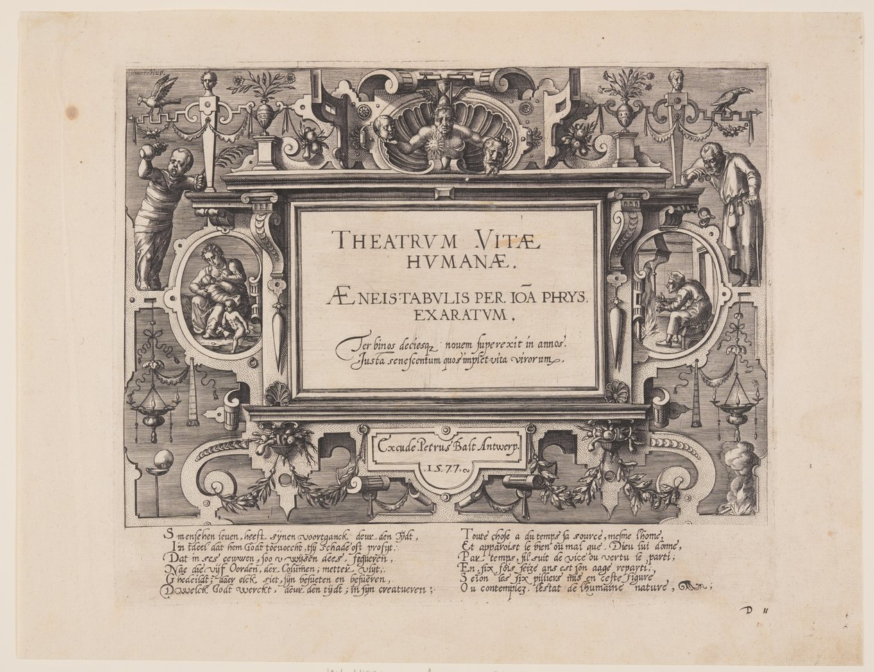 Frontispiz, aus Theatrum Vitae Humanae (Die Lebensalter des Menschen) von Jan Wierix