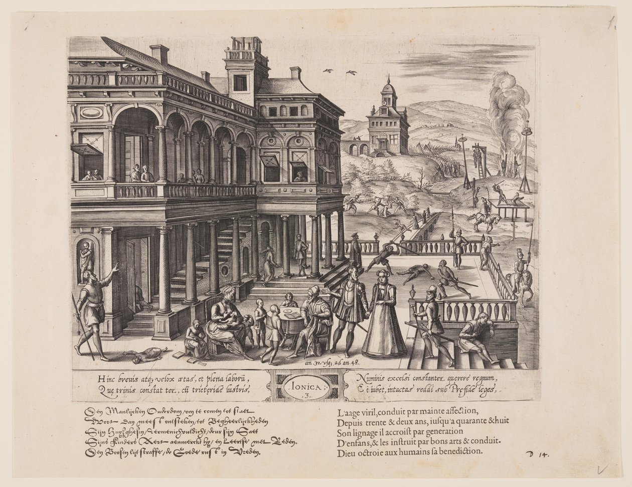 Ionica, aus Theatrum Vitae Humanae (Die Lebensalter des Menschen) von Jan Wierix