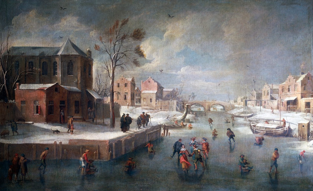 Winterlandschaft mit Kirche, von Jan Wildens (1586-1653) von Jan Wildens