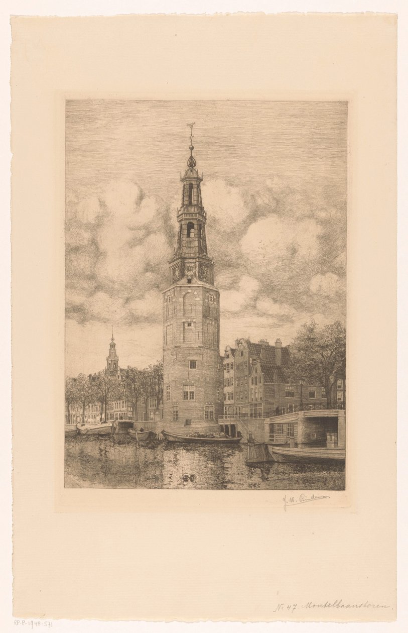 Montelbaanstoren von Jan Willem Lindeman (signed by artist)