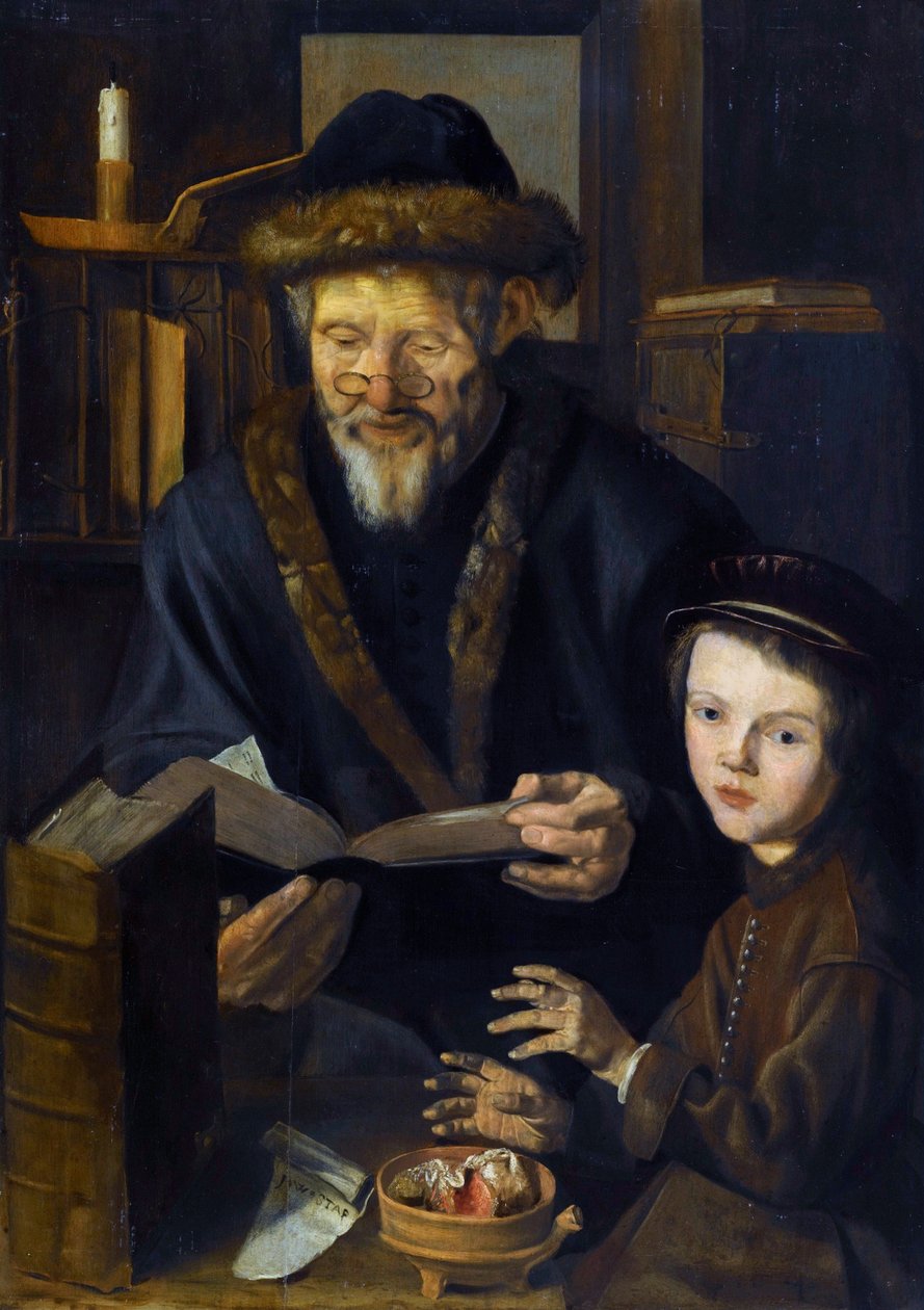 Winterallegorie, Philosoph und das junge Kind von Jan Woutersz Stap