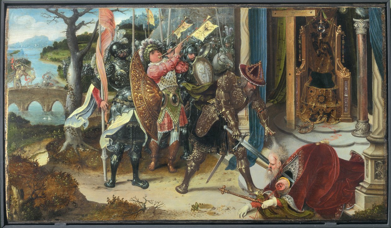 Der Kaiser Heraklius enthauptet den persischen König Chosroes von Jan de Beer