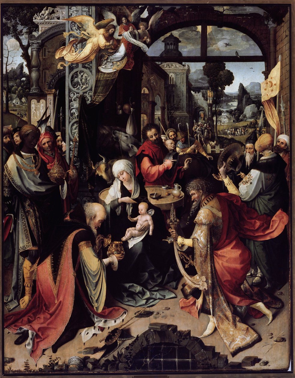 Die Anbetung der Könige (Zentralpanel) von Jan de Beer