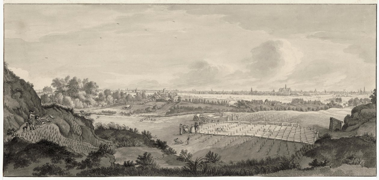 Ansicht der Bleichfelder von Bloemendaal mit Haarlem in der Ferne von Jan de Beijer