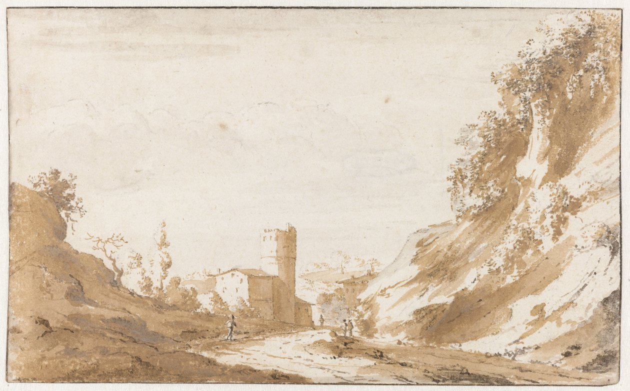 Weg durch hügelige Landschaft außerhalb von Brüssel von Jan de Bisschop