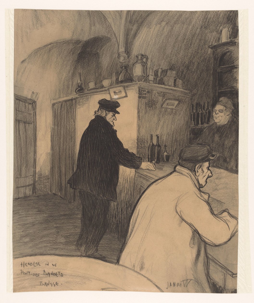 Gasthaus in der Pont-des-Bandets, Brügge von Jan de Waardt (signed by artist)