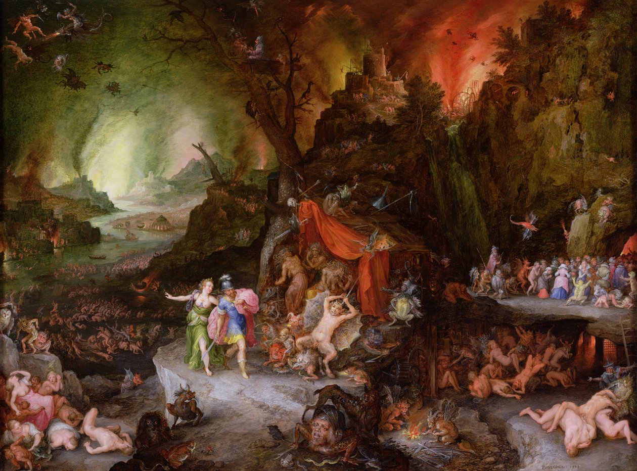 Aeneas und die Sibylle in der Unterwelt von Jan the Elder Brueghel