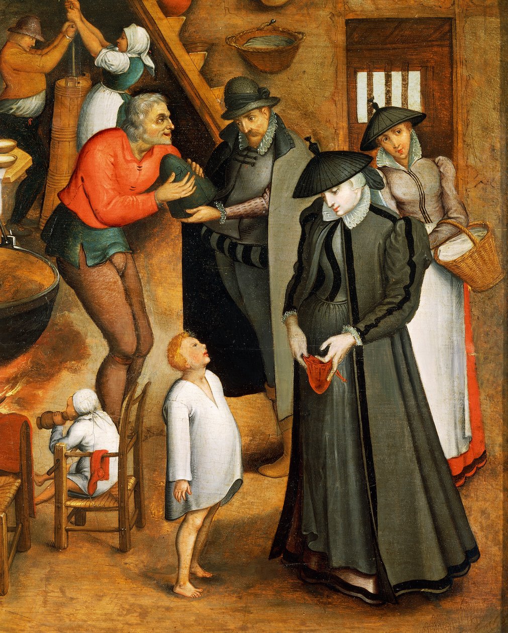 Innenraum eines Bauernhauses, Detail von Jan the Elder Brueghel