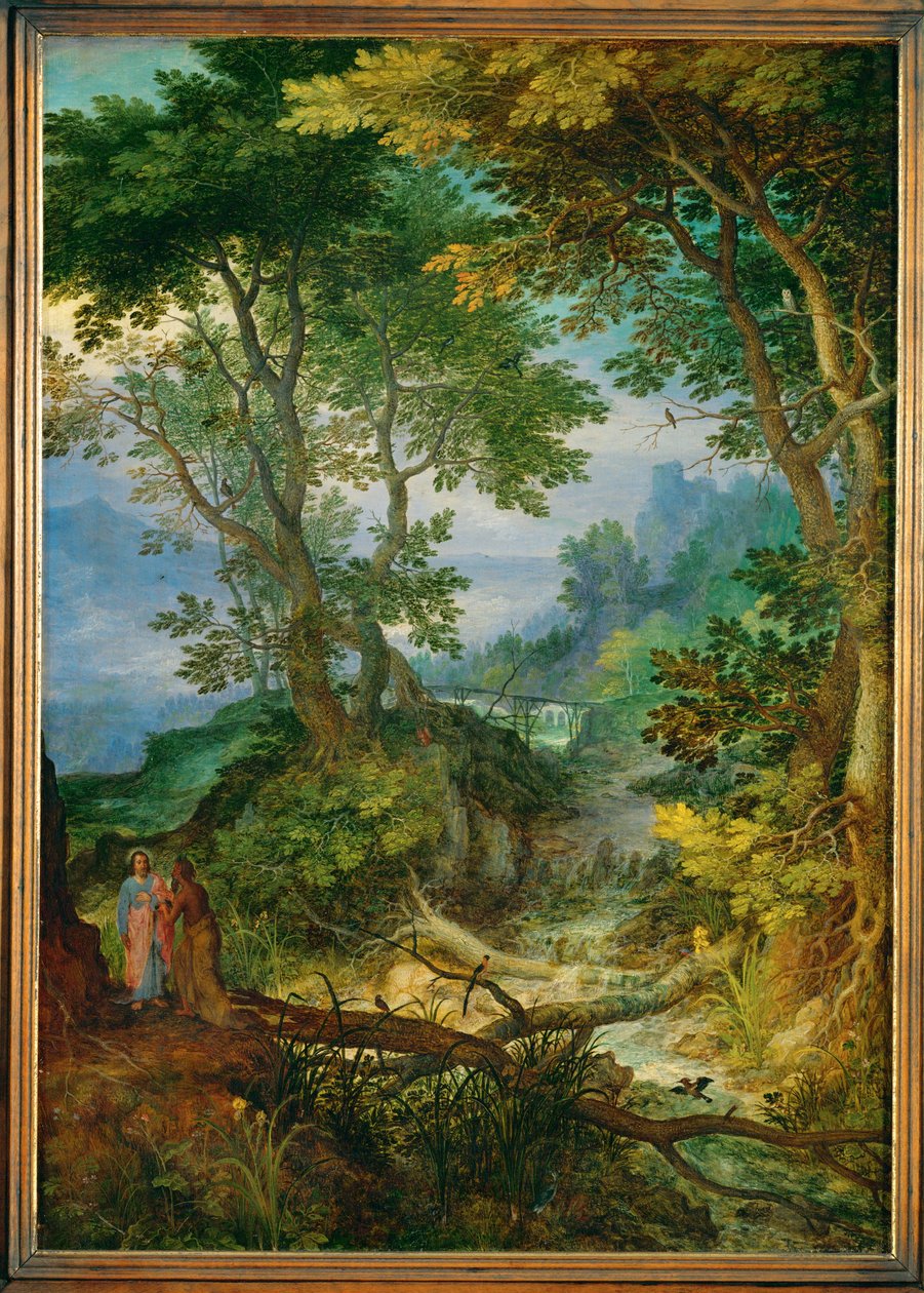 Berglandschaft mit der Versuchung Christi von Jan the Elder Brueghel