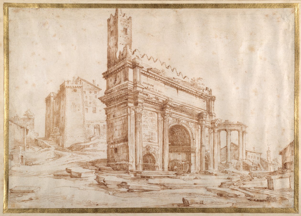 Der Bogen des Septimius Severus, Rom von Jan the Elder Brueghel