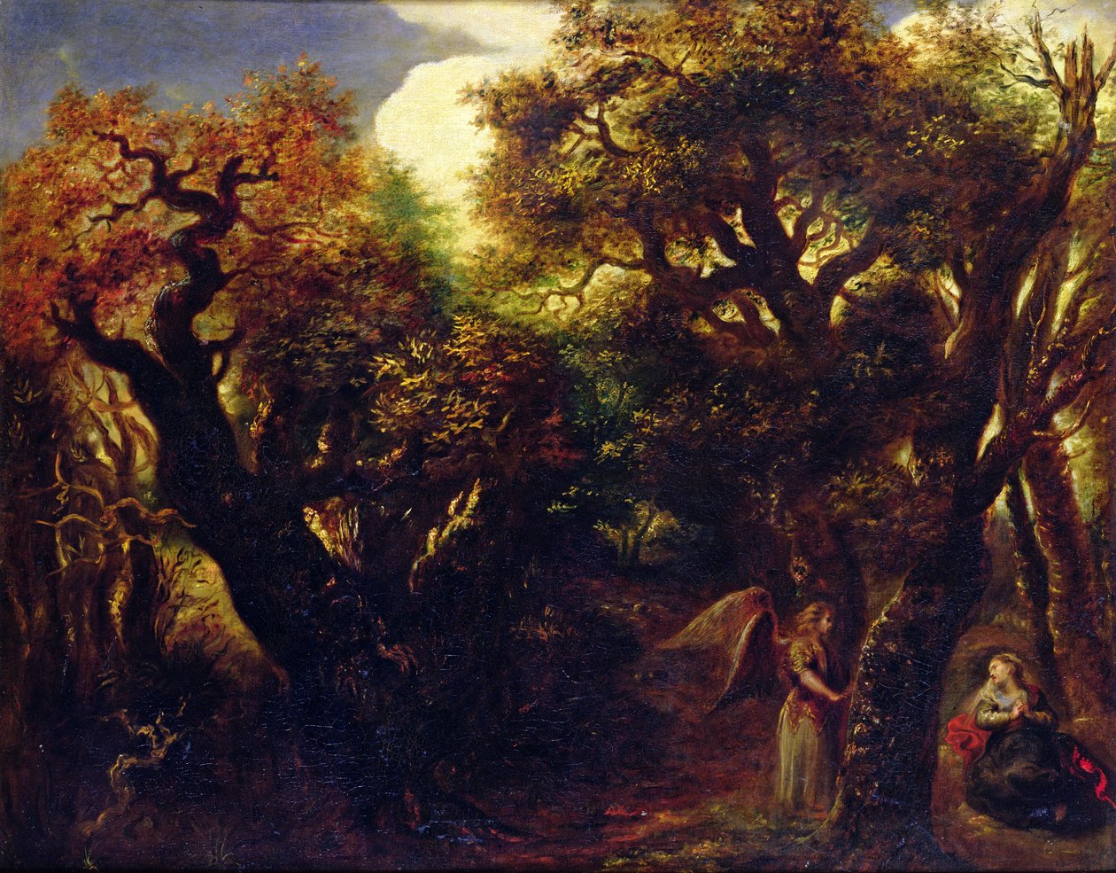 Waldlandschaft mit Hagar und dem Engel, ca. 1645 von Jan the Elder Lievens