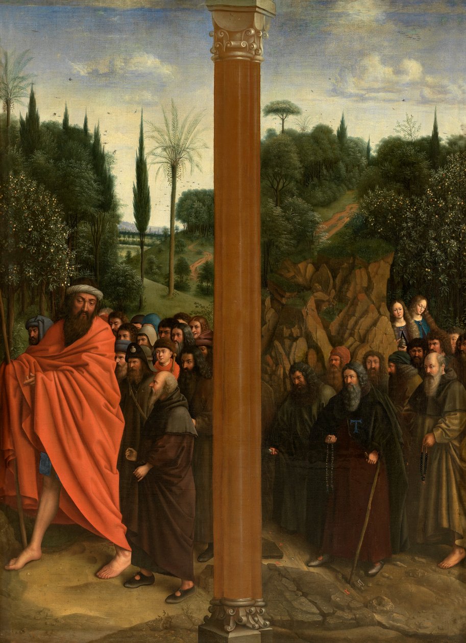 Heilige Einsiedler und heilige Pilger von Jan van (after) Eyck