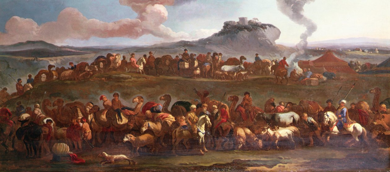 Eine türkische Karawane in einer Landschaft von Jan van (attr. to) Huchtenburgh