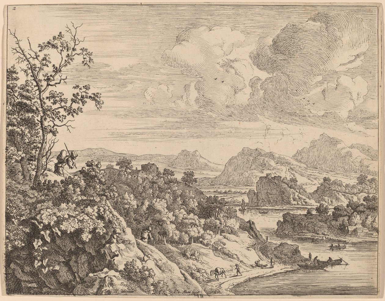 Blick auf den Rhein von Jan van Aken after Herman Saftleven