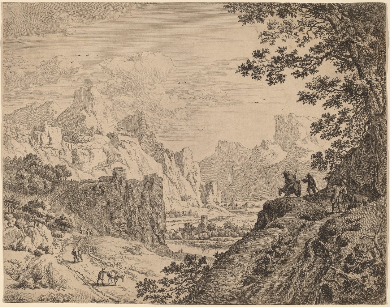 Blick auf den Rhein von Jan van Aken after Herman Saftleven