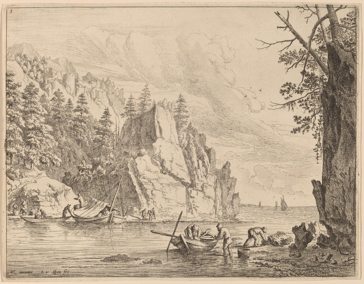 Blick auf den Rhein von Jan van Aken after Herman Saftleven