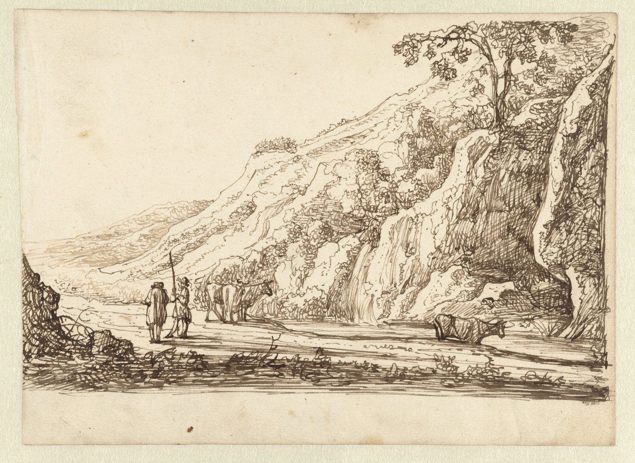 Landschaft mit Hirten und Kühen von Jan van Almeloveen
