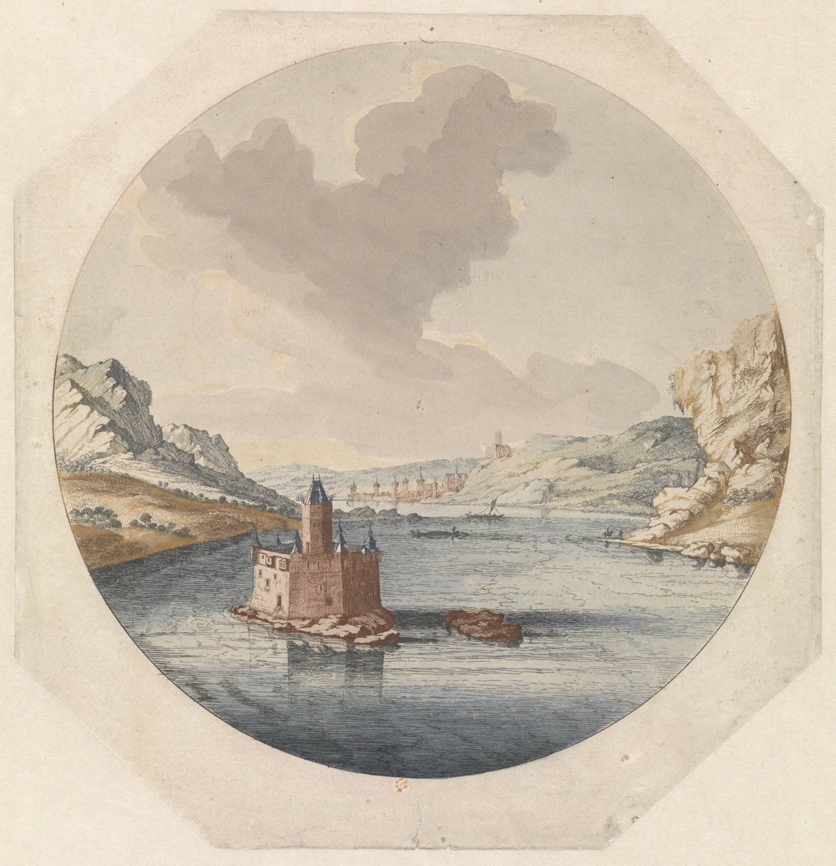 Blick auf die Burg Pfalzgrafenstein bei Kaub von Jan van Call (I)