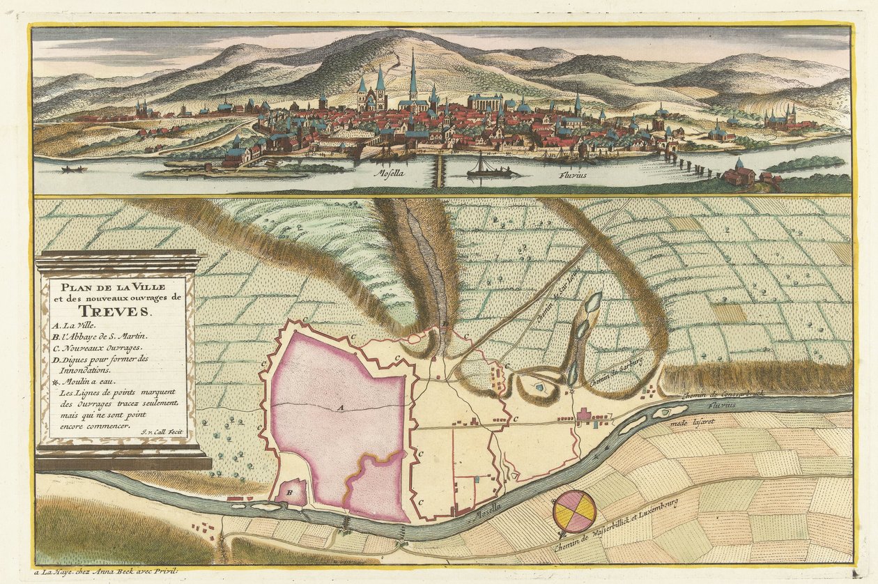 Stadtplan von Trier, 1704 von Jan van Call (II)