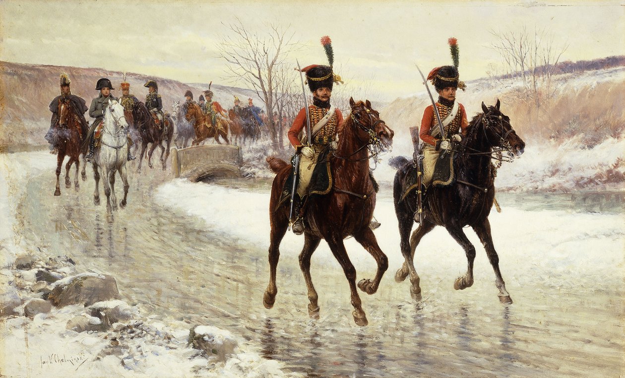 Napoleon und seine Eskorte von Jan van Chelminski