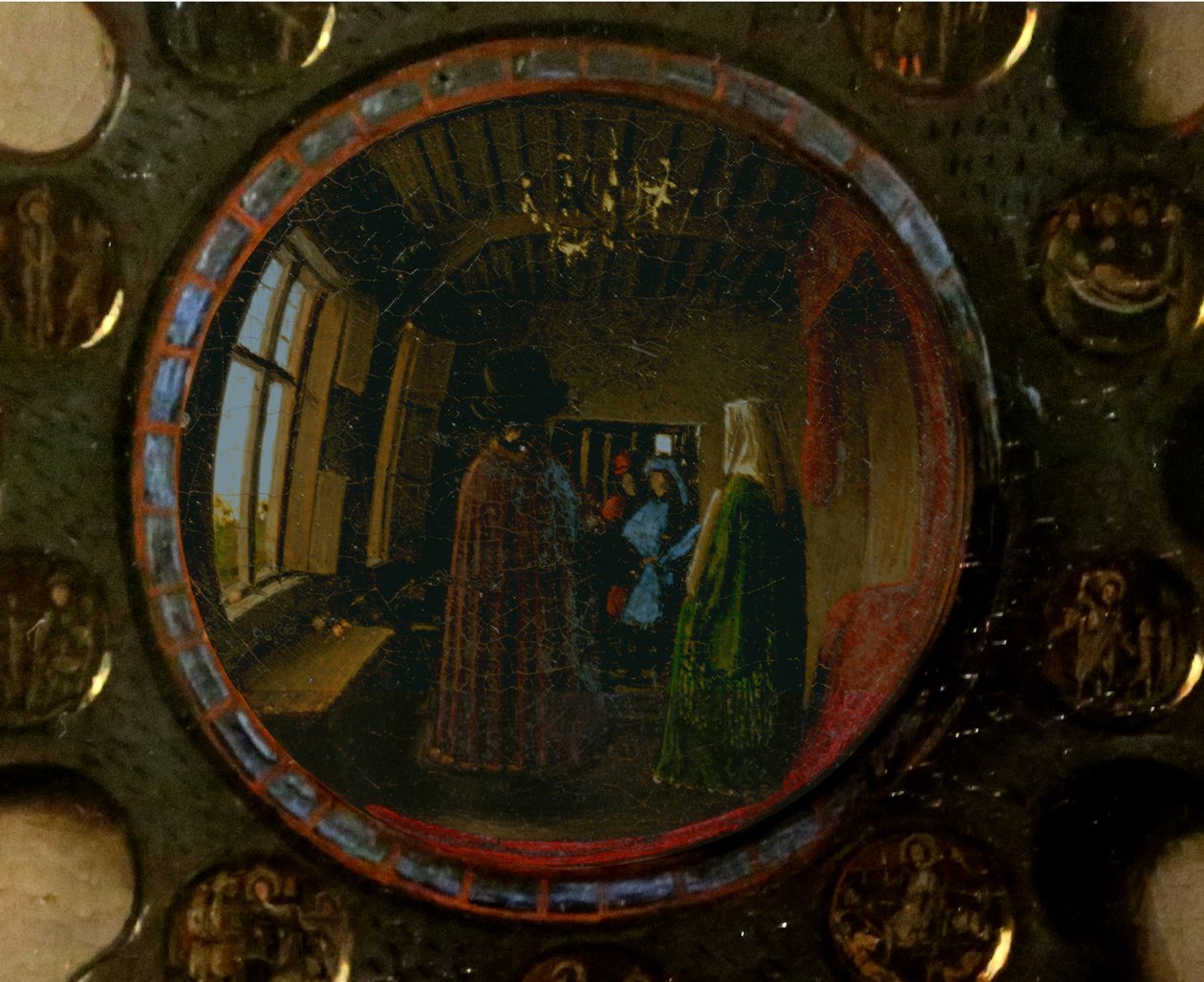 (Detail) aus dem Porträt von Giovanni Arnolfini und seiner Frau von Jan van Eyck