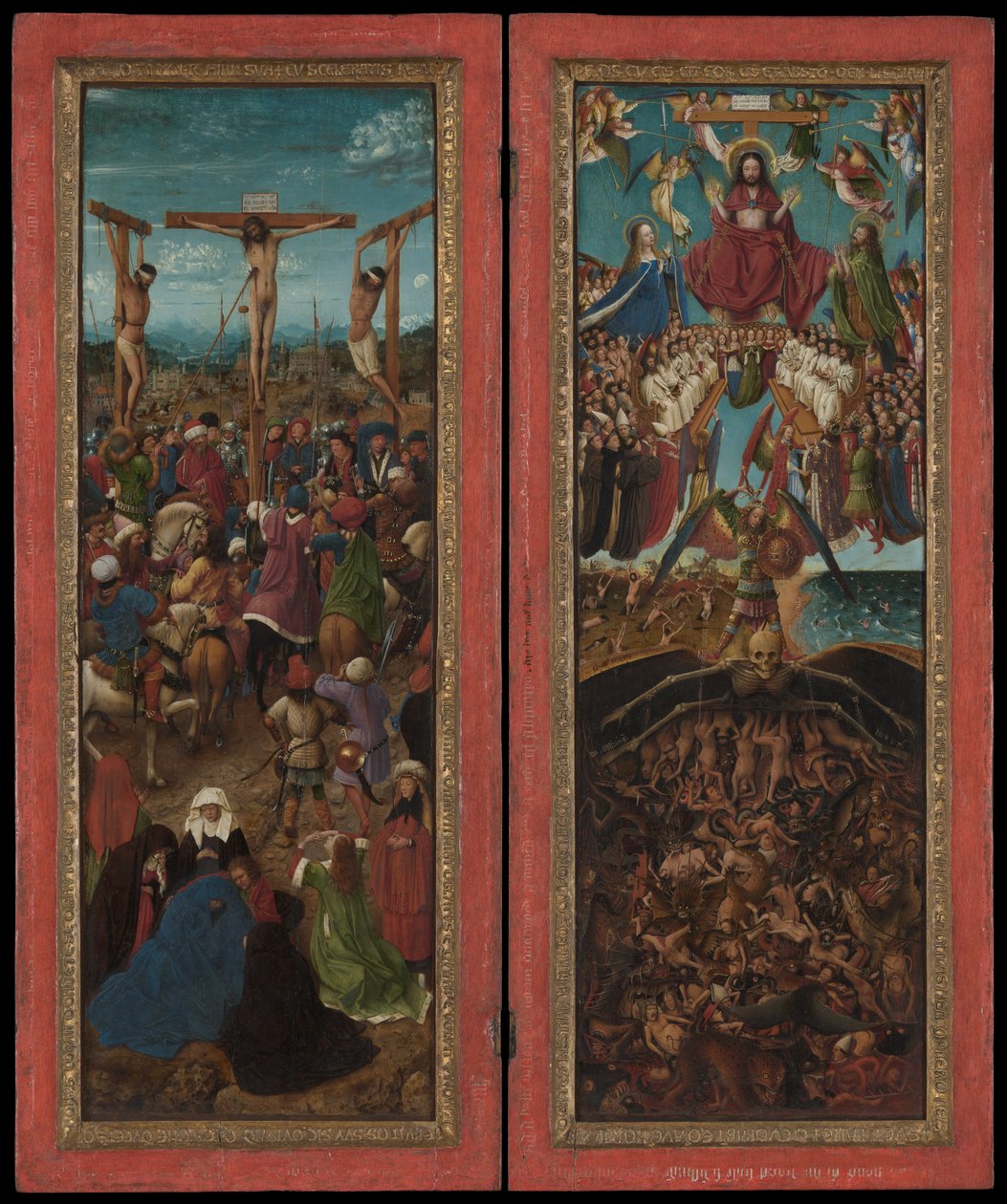 Die Kreuzigung, Das Jüngste Gericht, ca. 1440-41 von Jan van Eyck