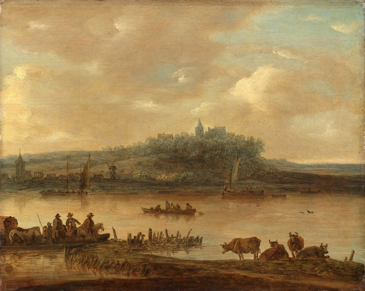 Blick auf den Rhein und den Elterberg von Jan van Goyen (manner of)