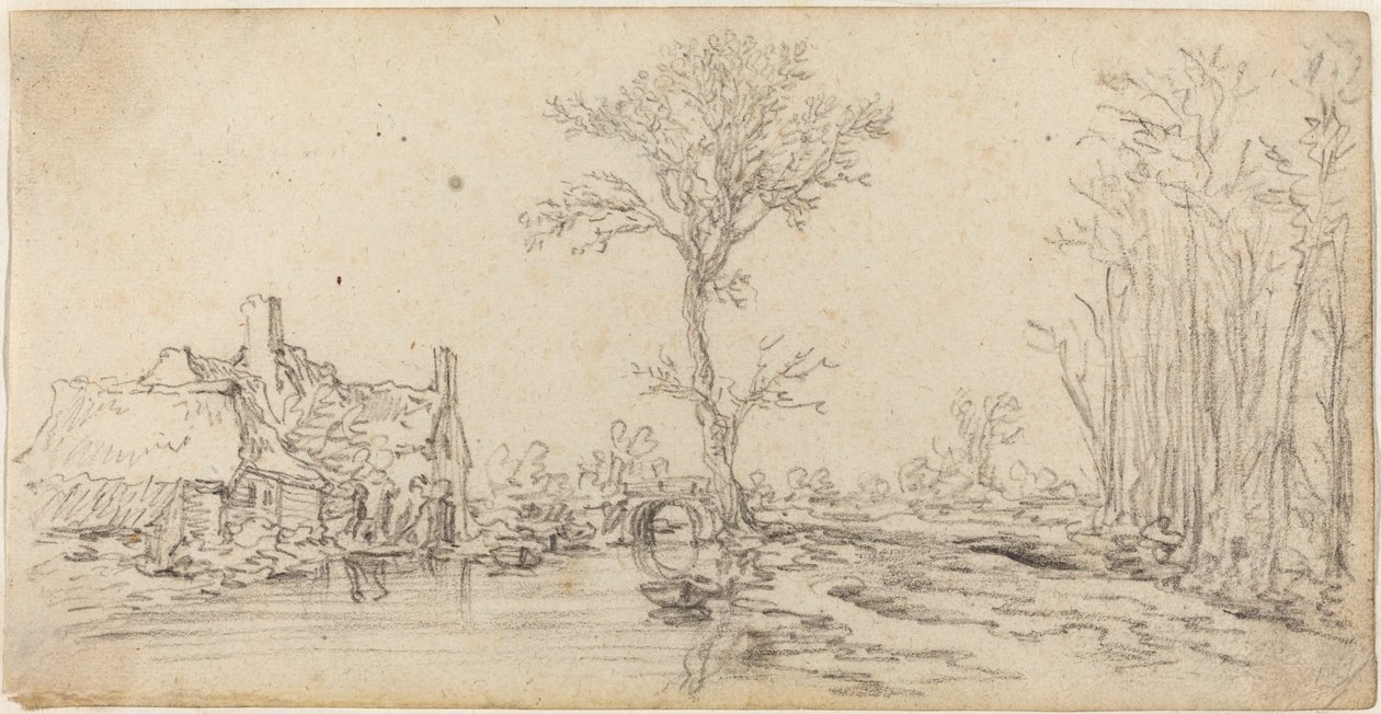 Hütte am Fluss von Jan van Goyen