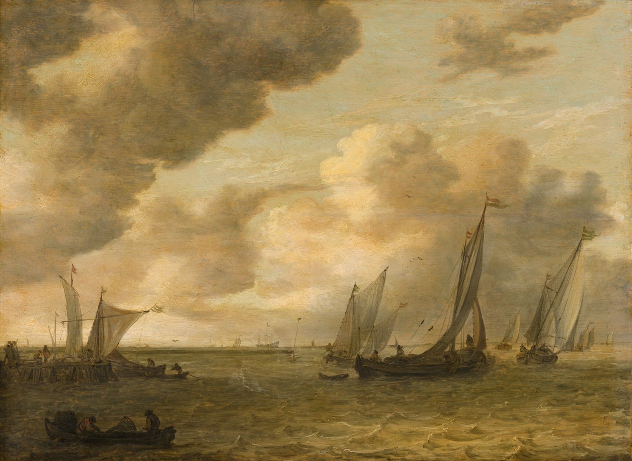 Mündung mit Segelbooten von Jan van Goyen