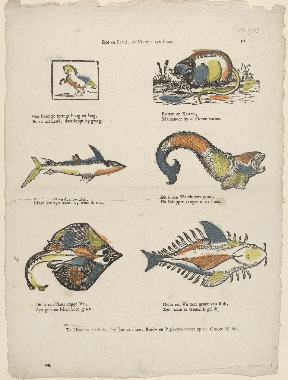 Rot und Pferd, der Fisch mit seinem Schwanz von Jan van Lee