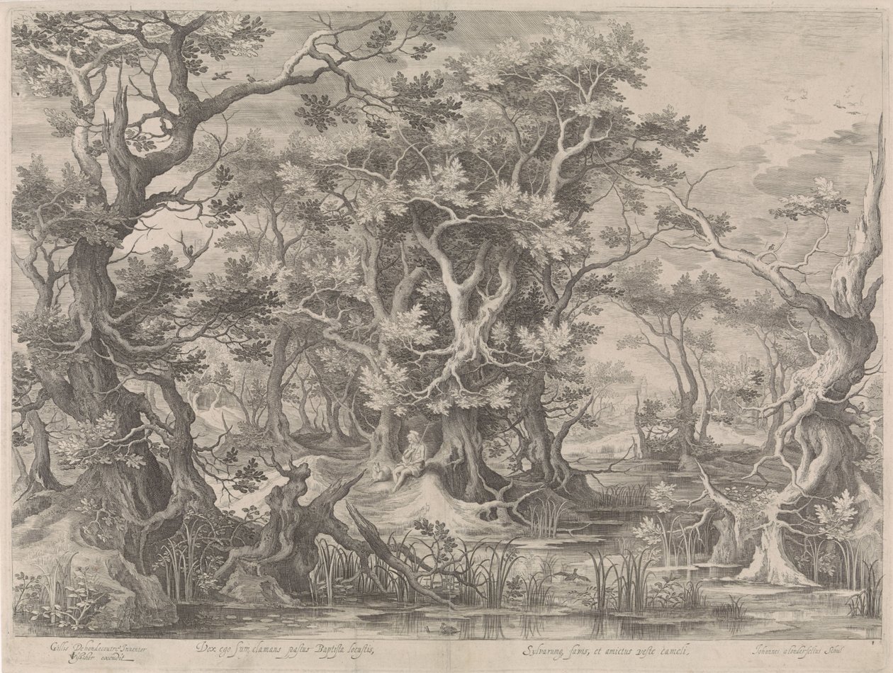 Johannes der Täufer betend in einer Moorlandschaft von Jan van Londerseel