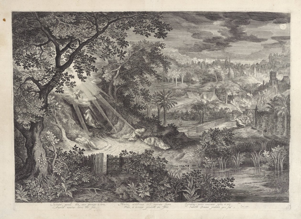 Landschaft mit Christus im Garten Gethsemane von Jan van Londerseel
