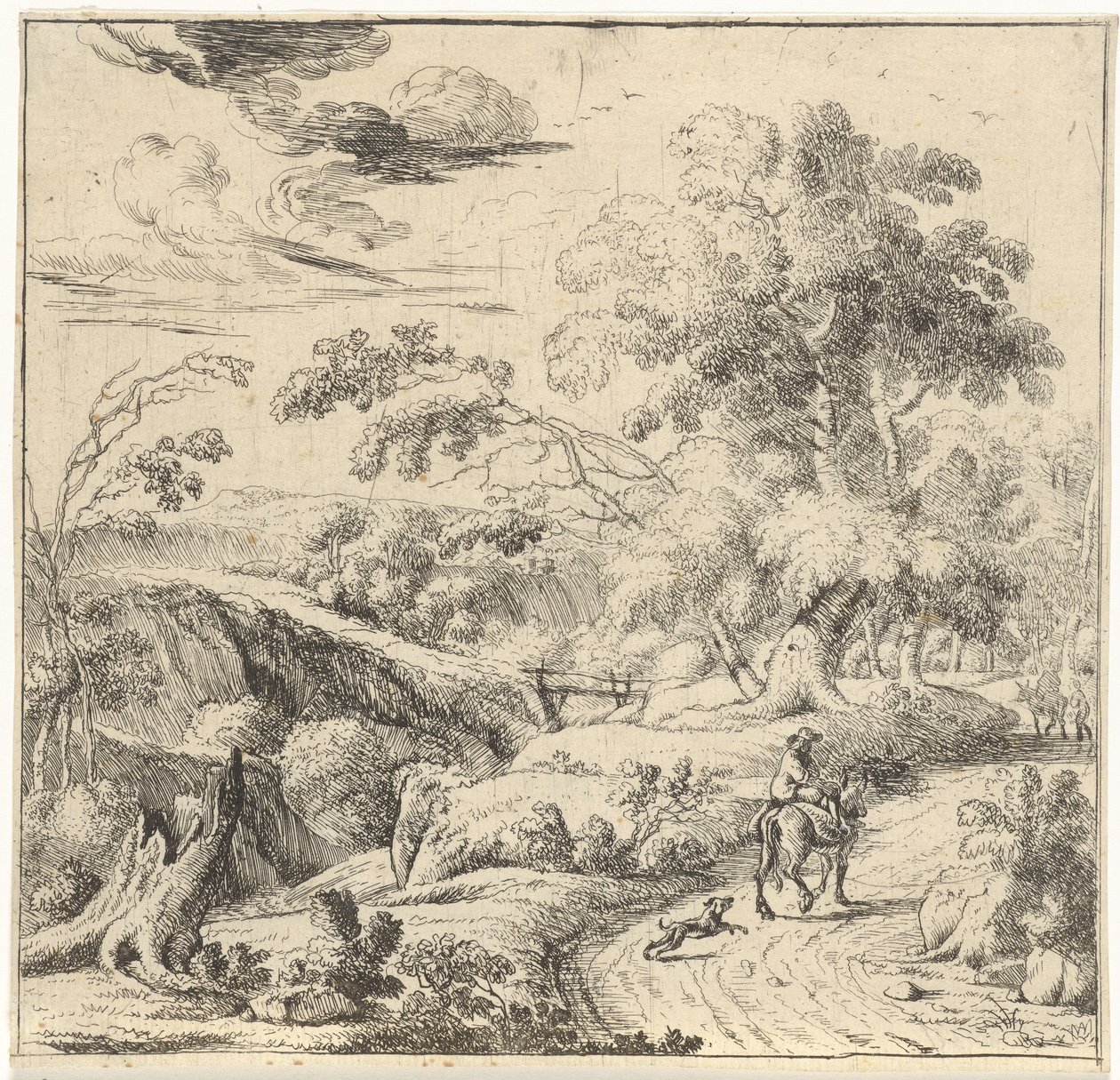 Landschaft mit einem Eselreiter von Jan van Nickelen
