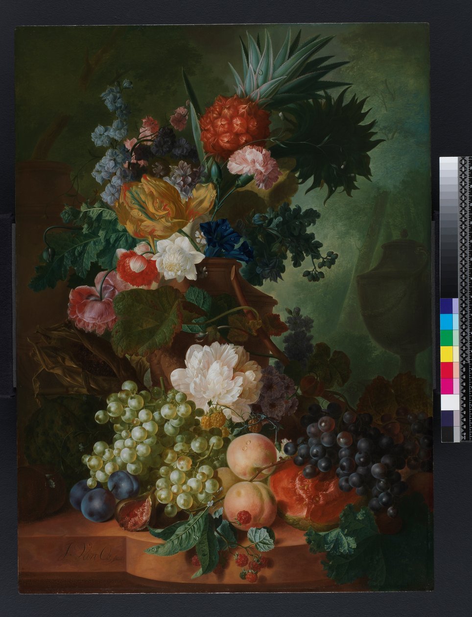 Vase mit Blumen und Früchten, vor 1808 von Jan van Os