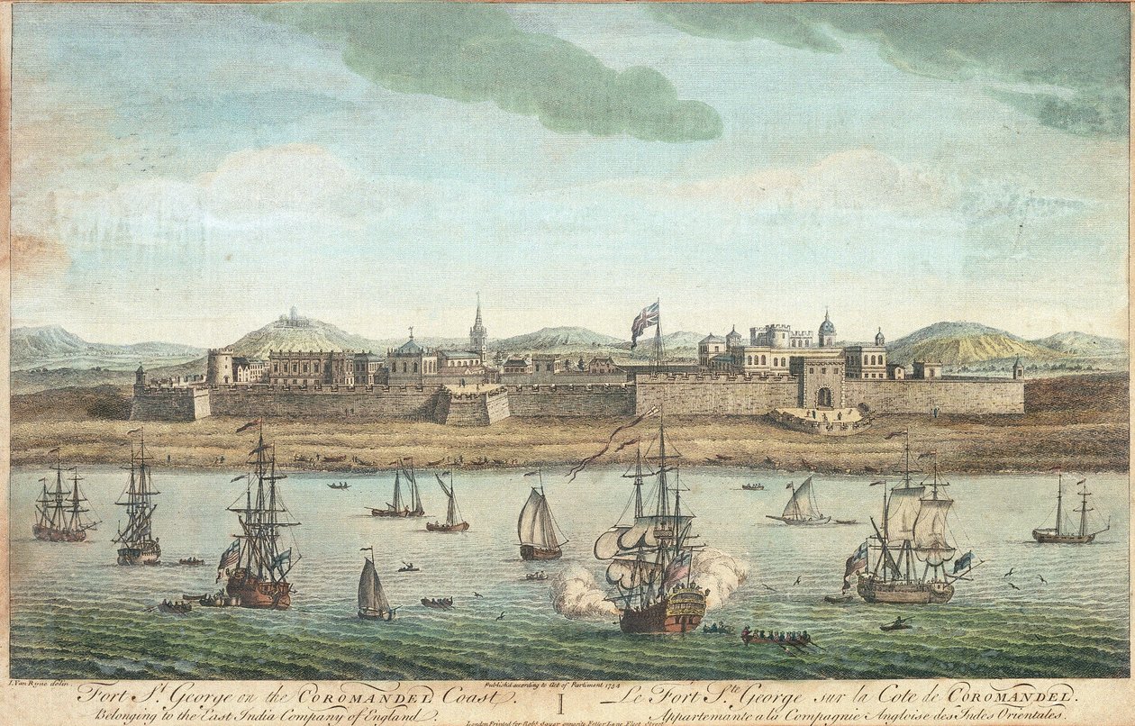 Fort Saint George an der Koromandelküste von Jan van Ryne