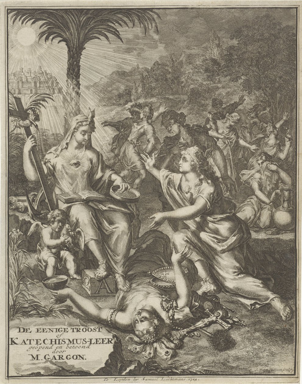 Titelseite für: M. Gargon, Der einzige Trost, 1713 von Jan van Vianen