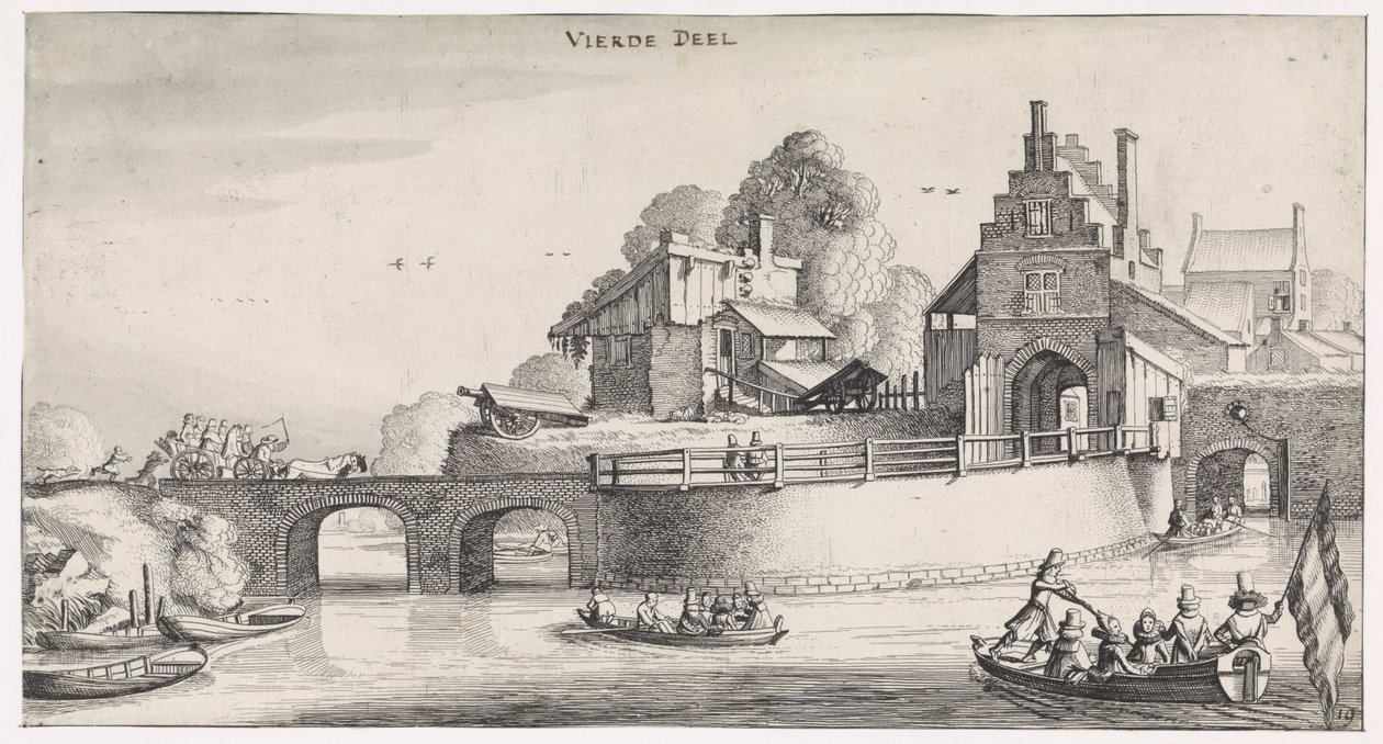Stadttor mit Brücke über das Wasser von Jan van de Velde (II)