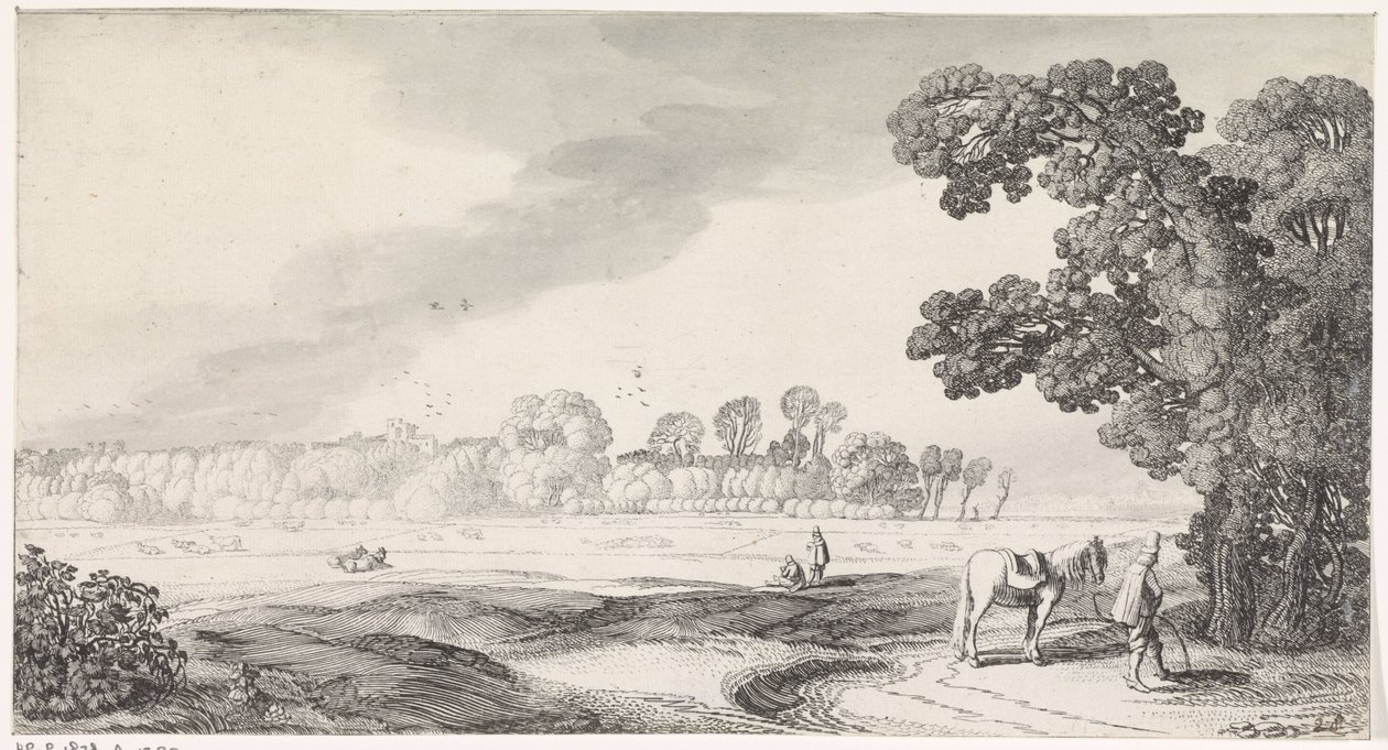 Weidelandschaft mit urinierendem Mann von Jan van de Velde (II)
