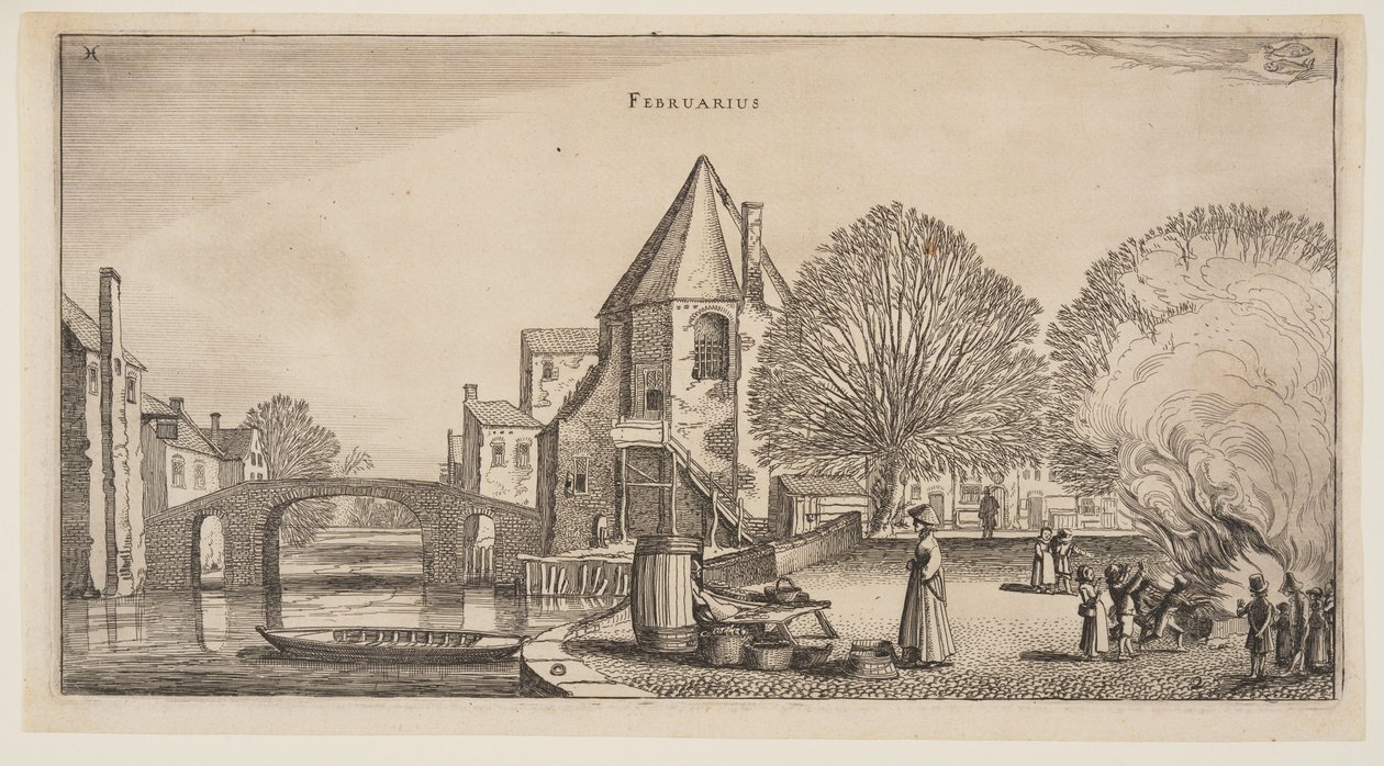 Februar, aus Die zwölf Monate des Jahres von Jan van de Velde II
