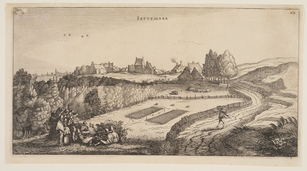 September, aus Die zwölf Monate des Jahres von Jan van de Velde II