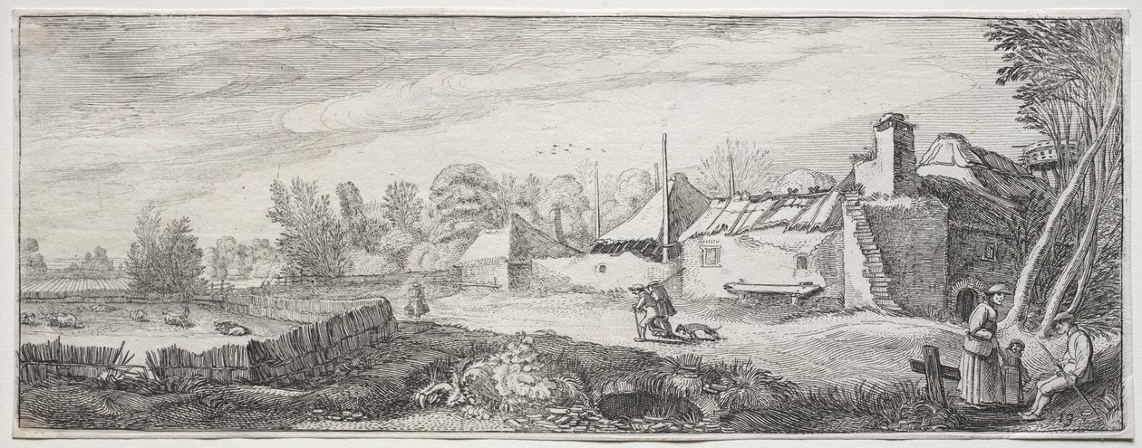 Einige angenehme Landschaften und Ruinen antiker Monumente: Verfallener Bauernhof von Jan van de Velde II