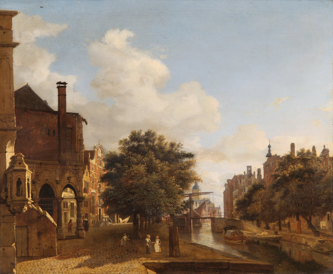 Architektonische Fantasie, mit dem alten Rathaus, Amsterdam ca. 1667-72 von Jan van der Heyden