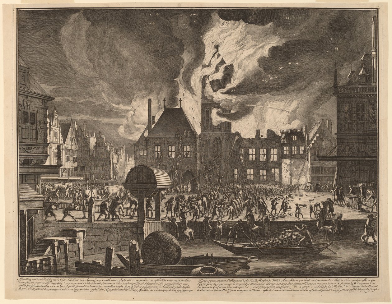 Brand des alten Amsterdamer Rathauses von Jan van der Heyden