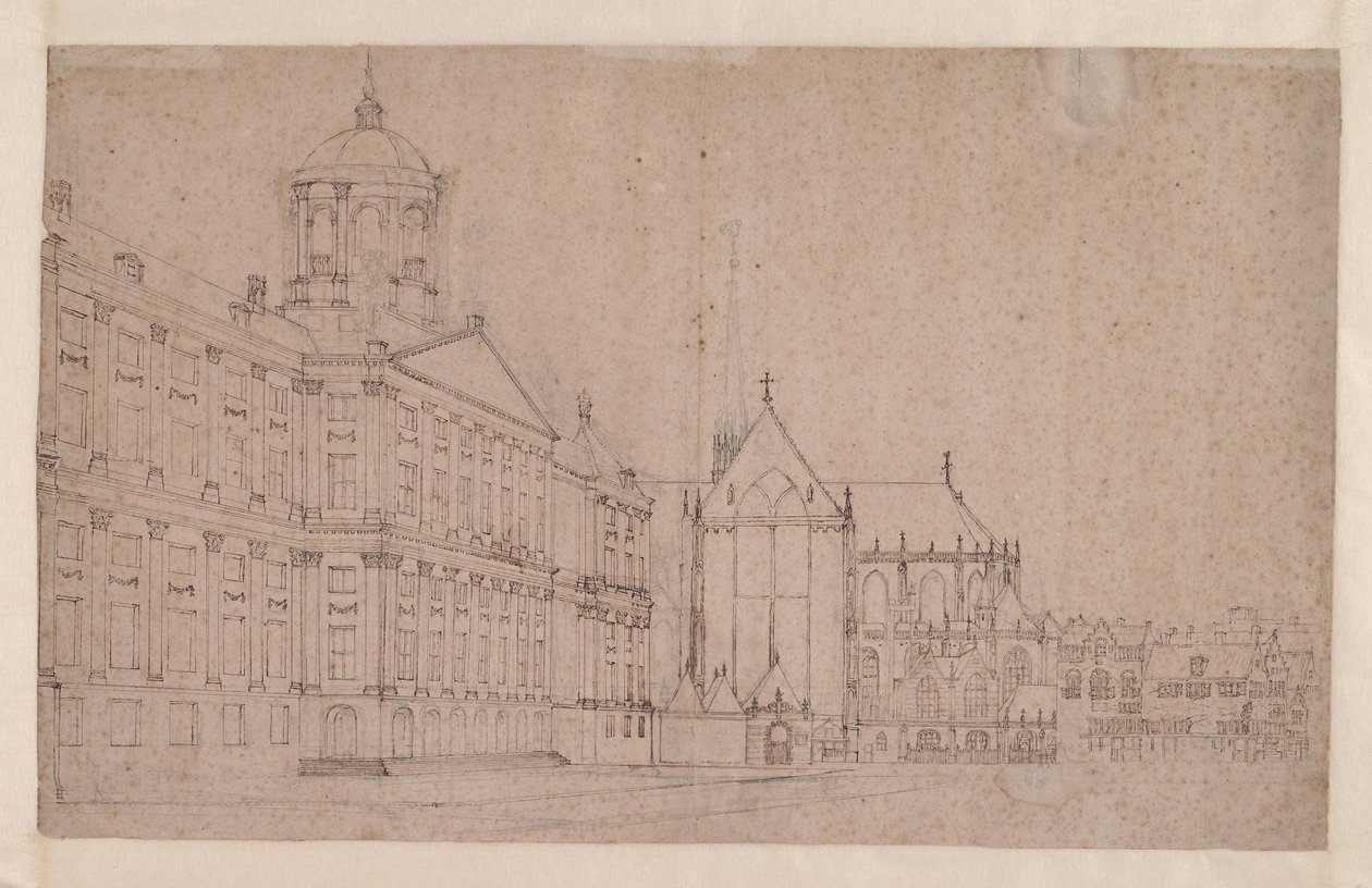 Der Dam mit dem Neuen Rathaus von Jan van der Heyden