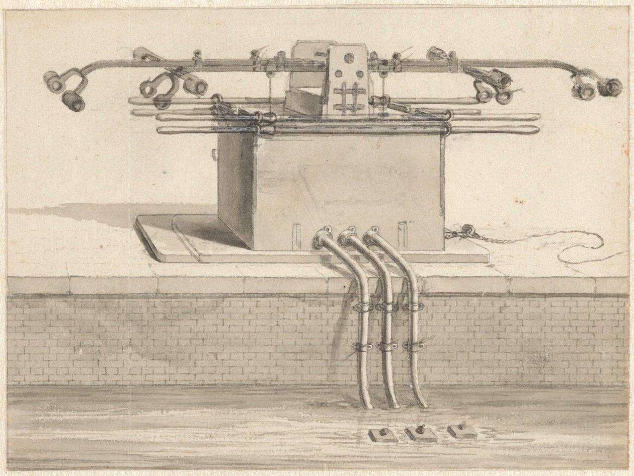 Doppelsaugpumpe für die Schlauchfeuerspritze von Jan van der Heyden