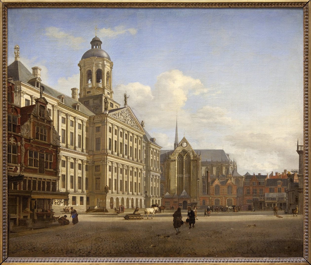 Der Damm mit dem neuen Rathaus in Amsterdam von Jan van der Heyden