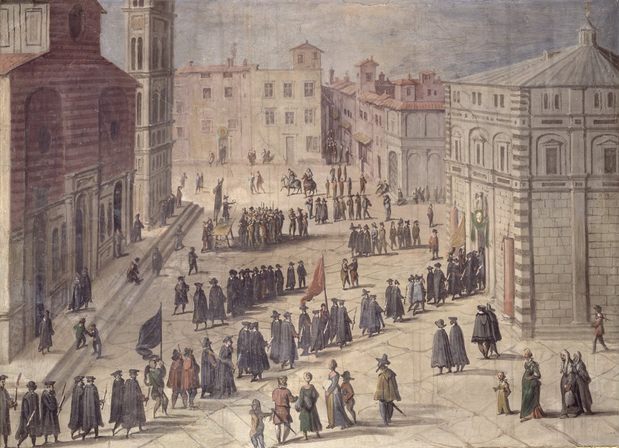 Fest der Huldigung auf der Piazza del Duomo, Florenz, 1555 von Jan van der Straet